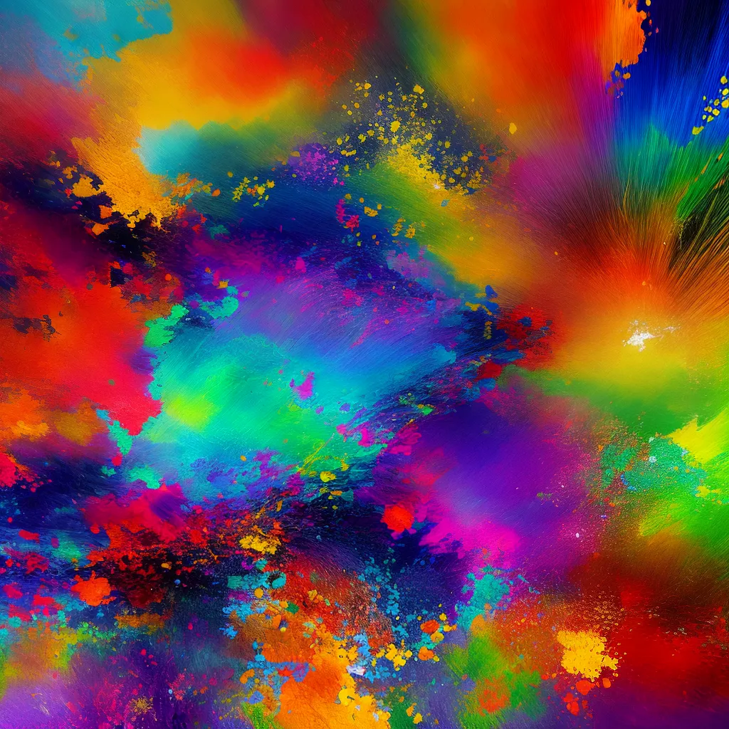 arte abstrata pinceladas vibrantes papel de parede