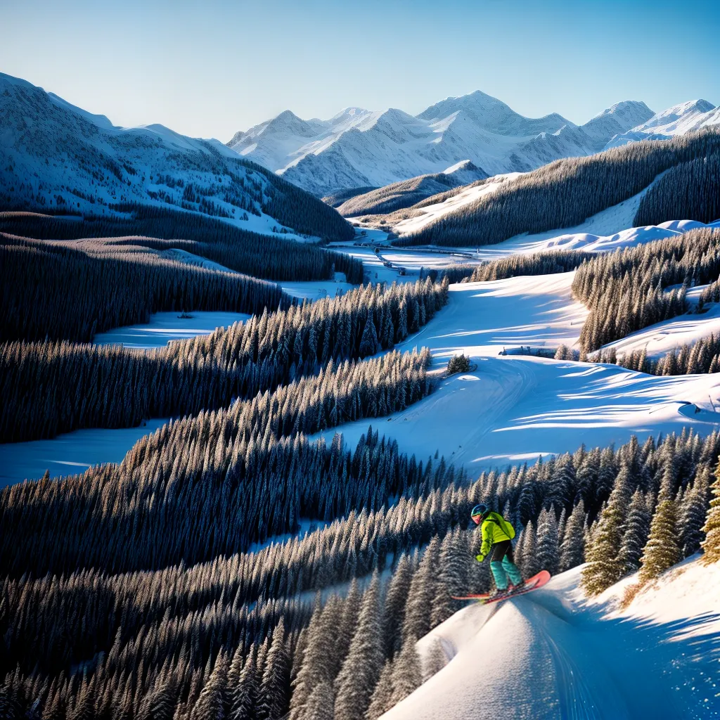 paisagem inverno montanhas neve esportes