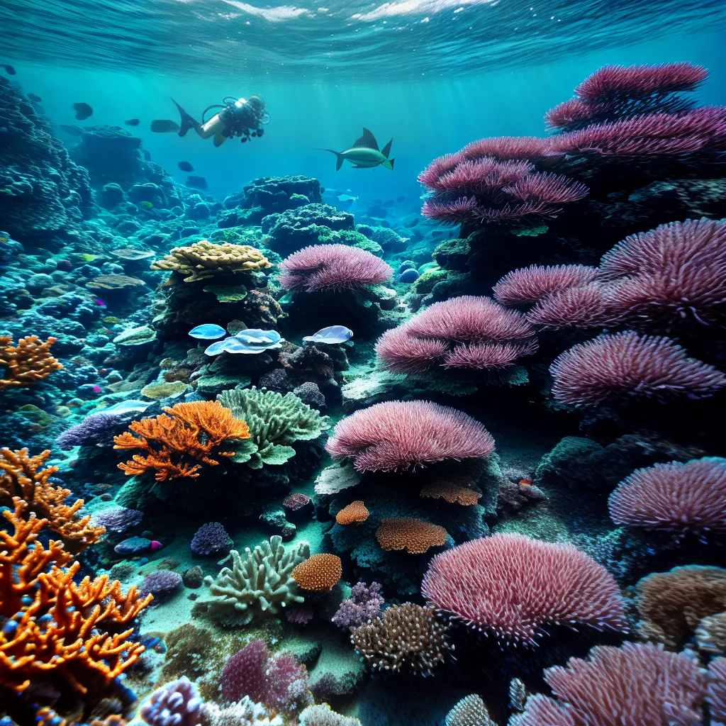 mergulho recife coral peixes subaquatico