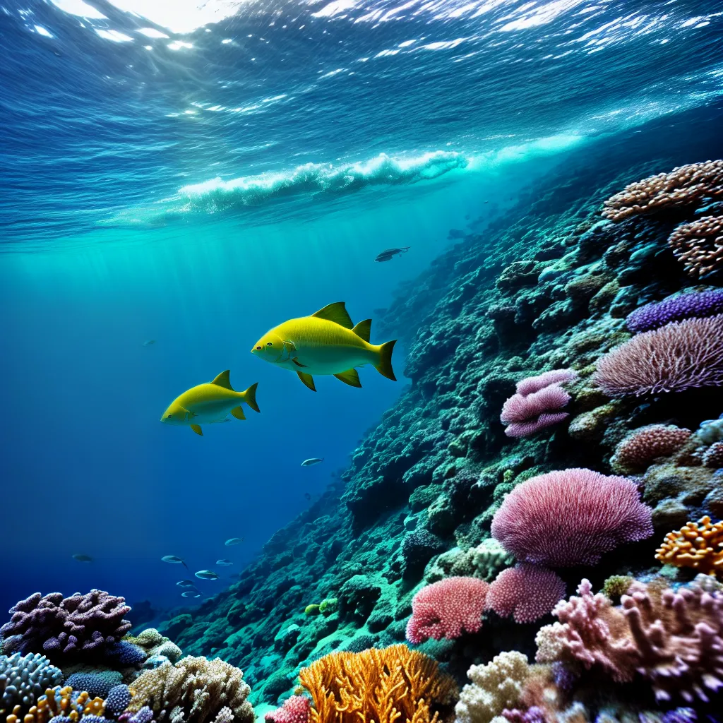 mergulho recife coral peixes oceano