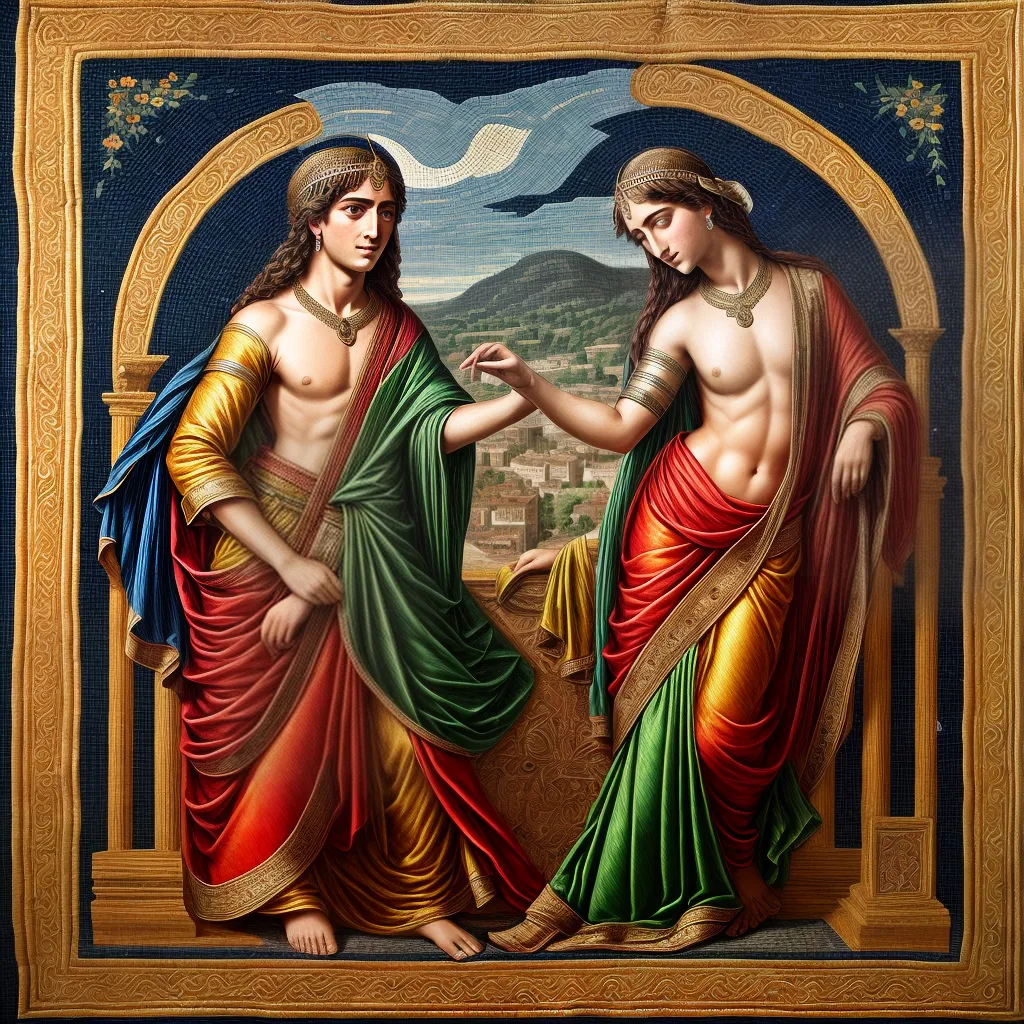 mosaico romano mitologia cores detalhes mosaico romano mitologia cores detalhes