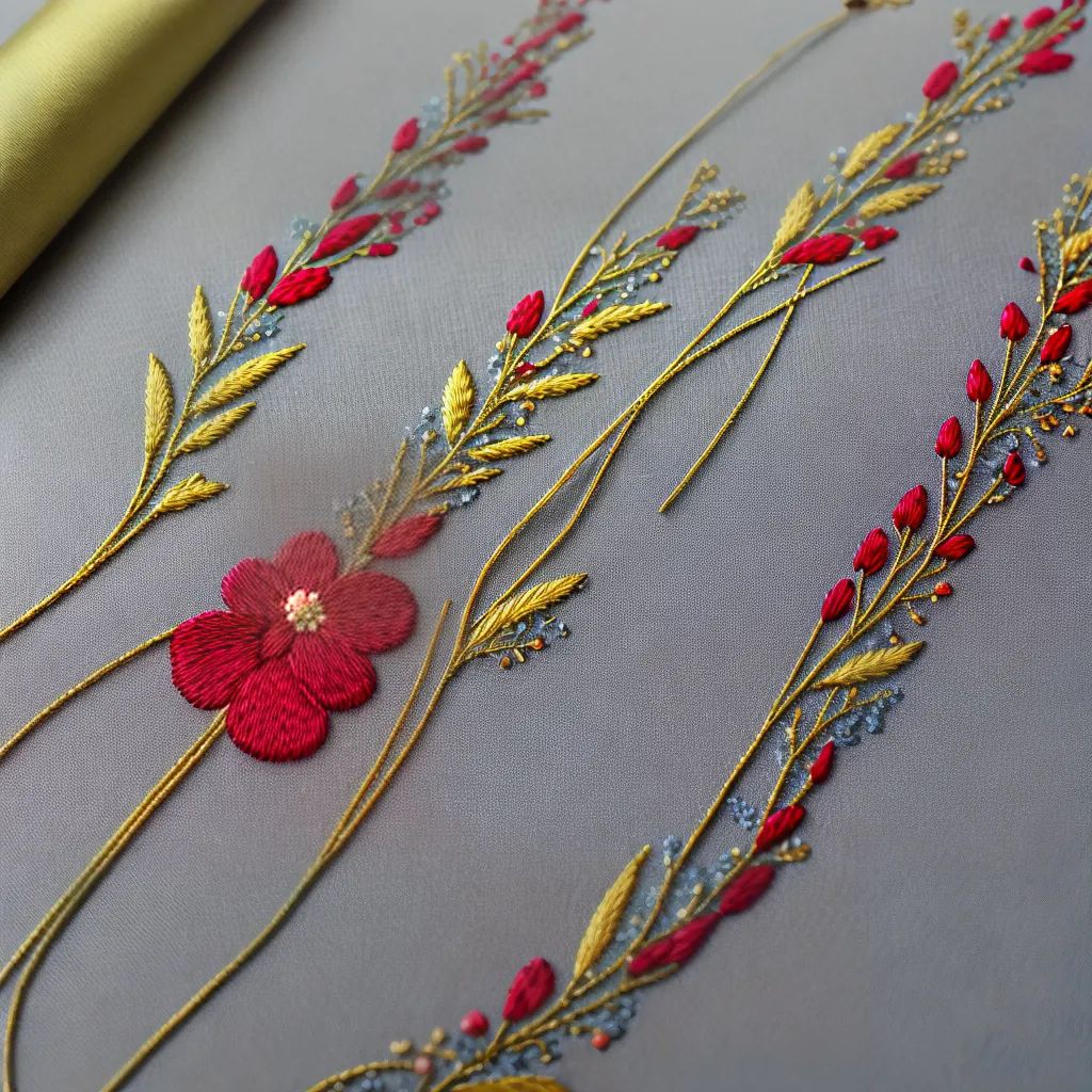 bordado fita floral cores