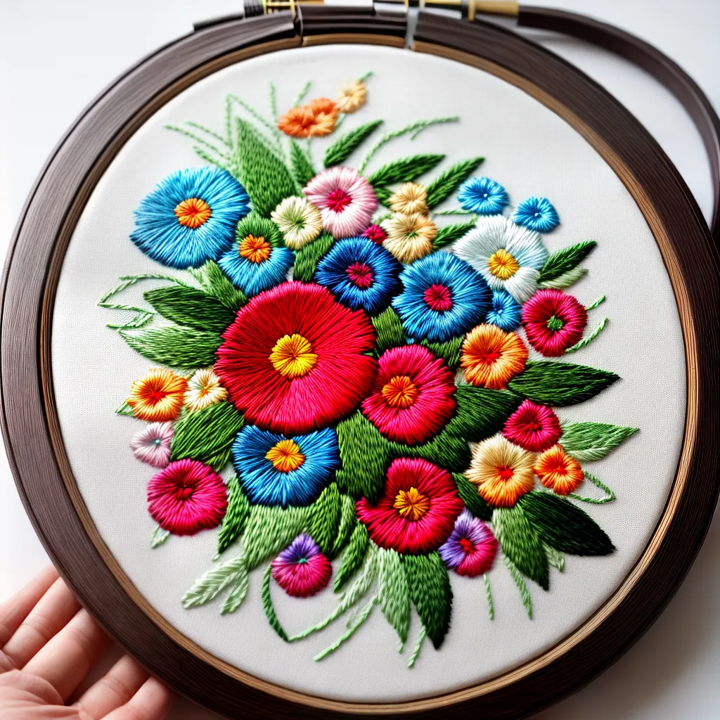 arte bordado floral criatividade