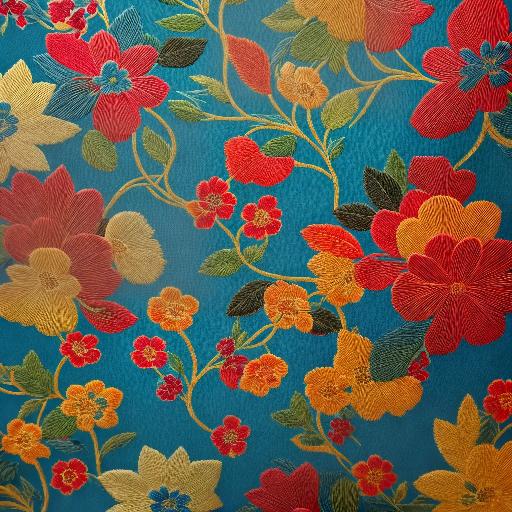 bordado colorido maos tecido estampado bordado colorido maos tecido estampado