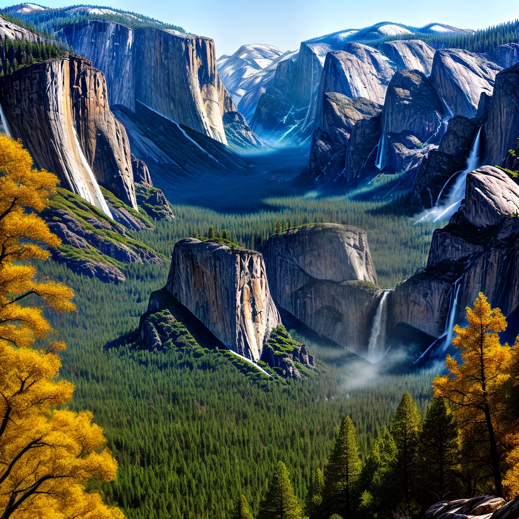 yosemite paisagem cachoeira flores