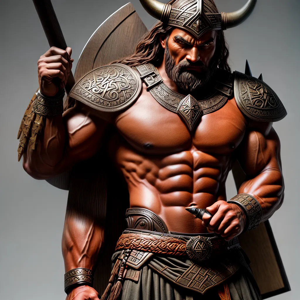 escultura viking guerreiro
