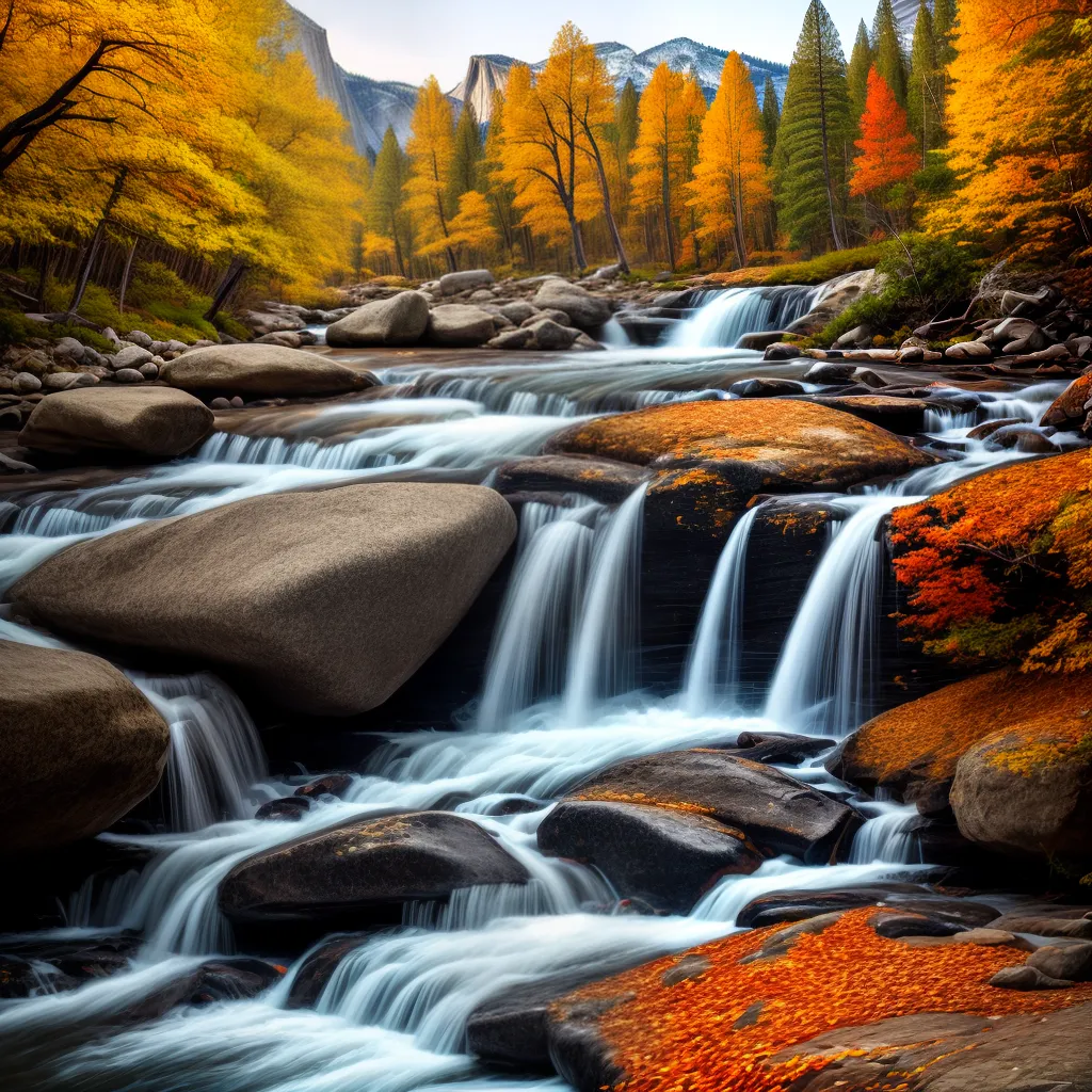 outono yosemite paisagem cachoeiras