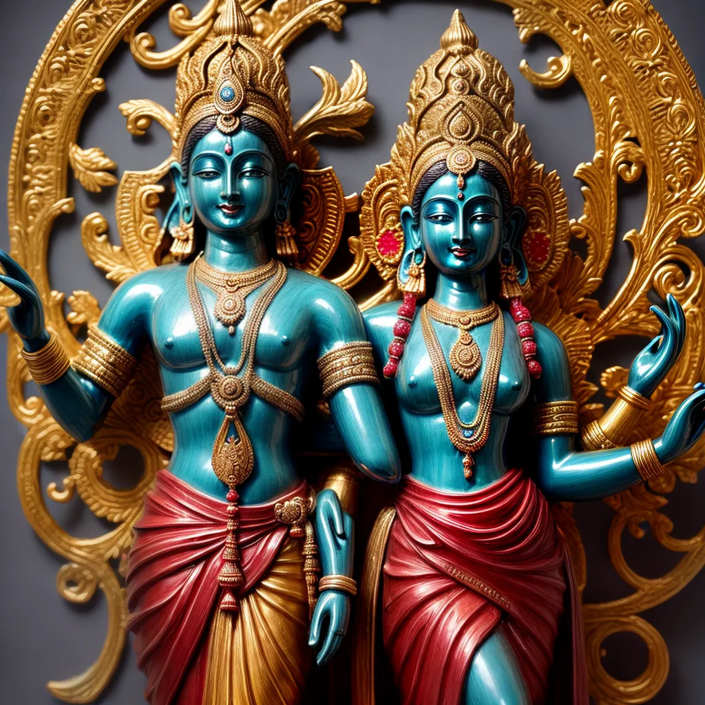 escultura hindu divindade colorida escultura hindu divindade colorida