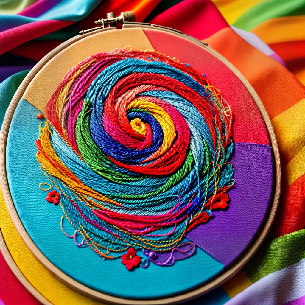 bordado colorido arte agulha tecido 2