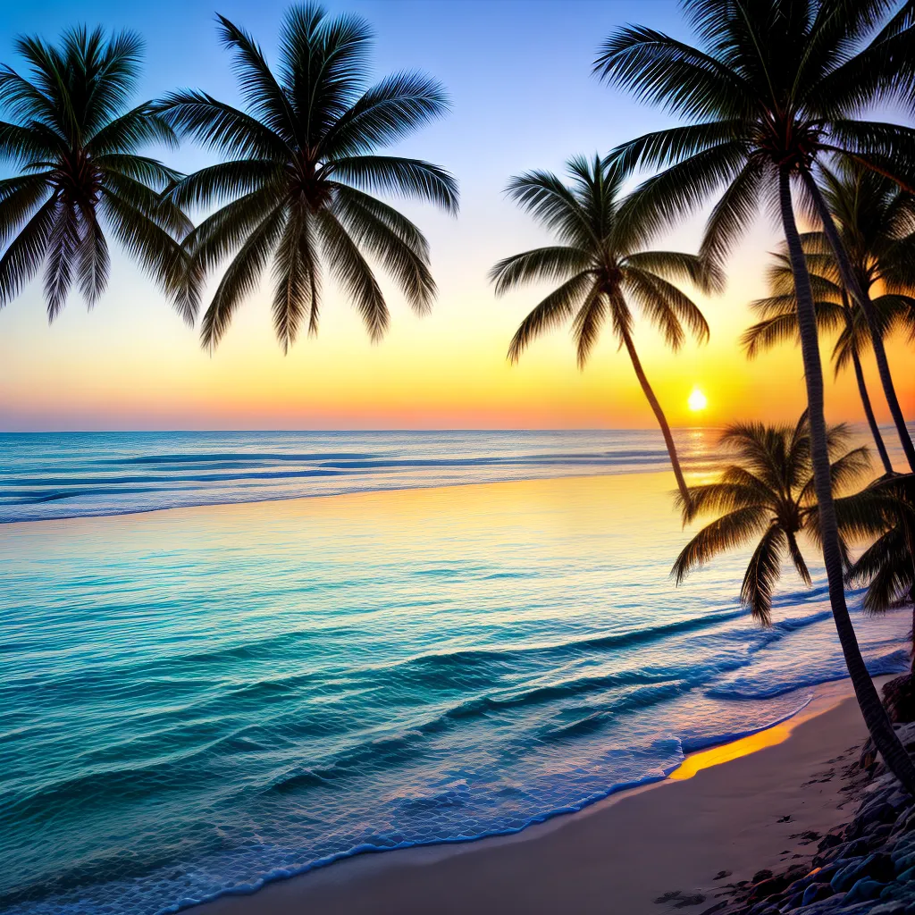 por do sol praia paraiso tropical