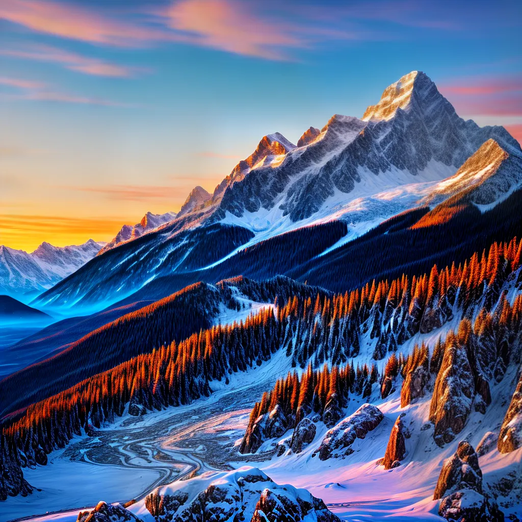 papel de parede por do sol montanhas 7