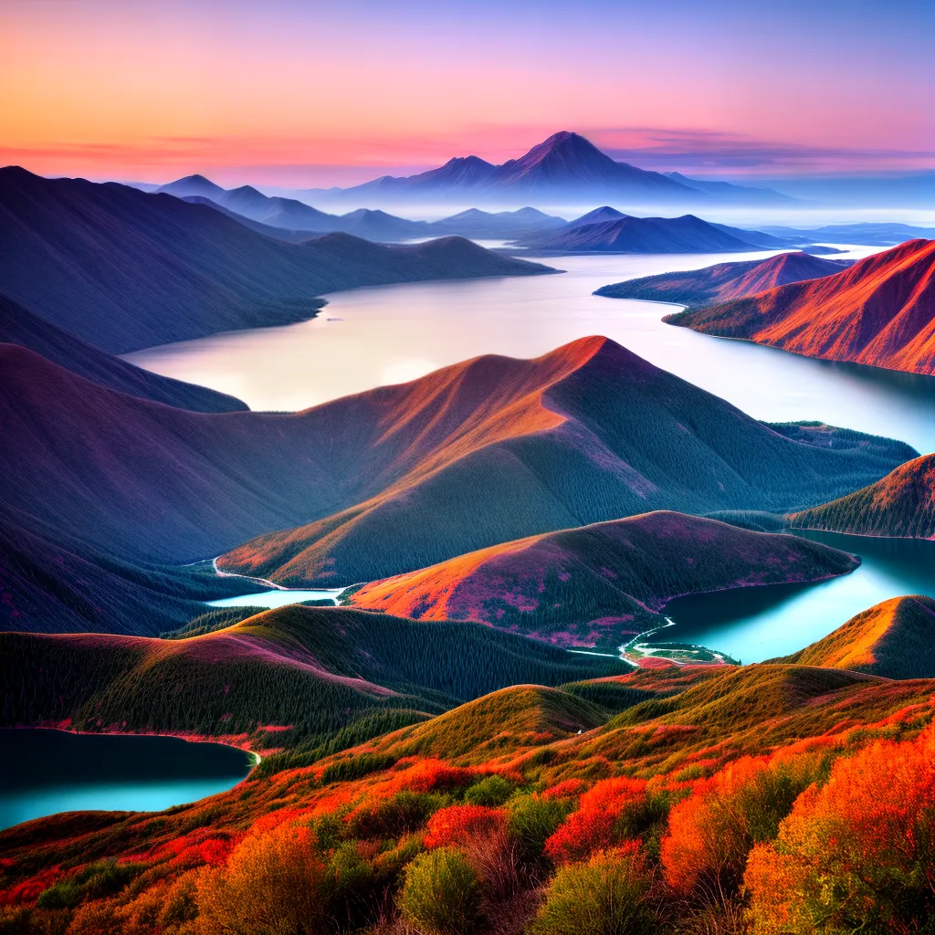 papel de parede por do sol montanhas 8