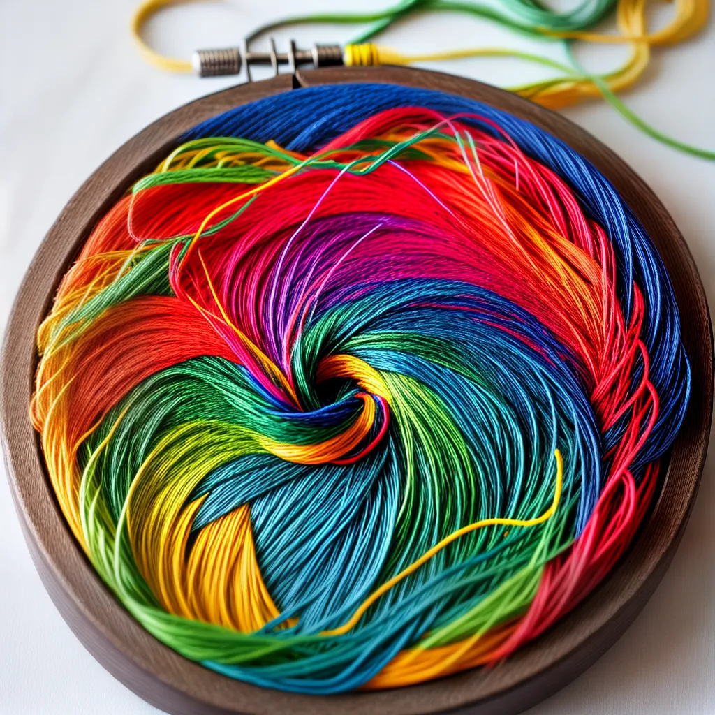 bordado criativo agulha fios coloridos