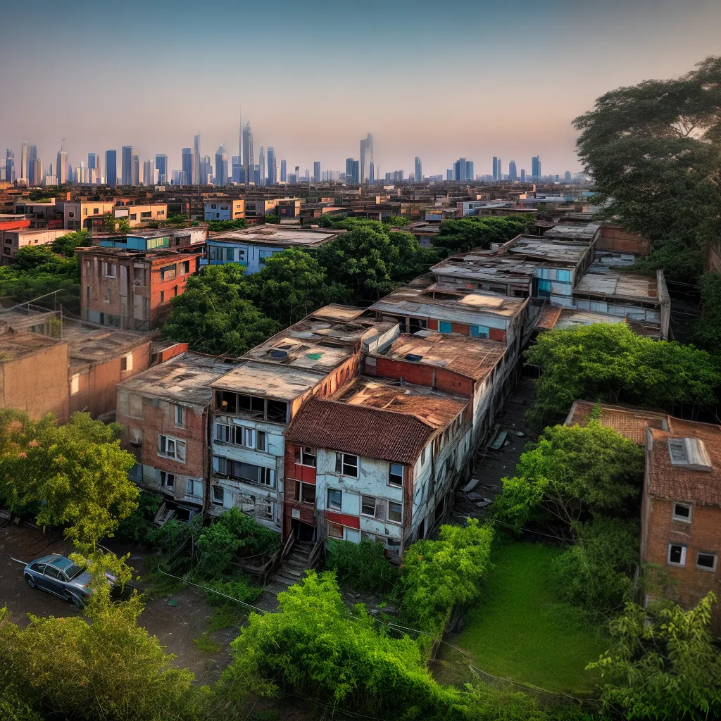 paisagem urbana abandonada por do sol paisagem urbana abandonada por do sol