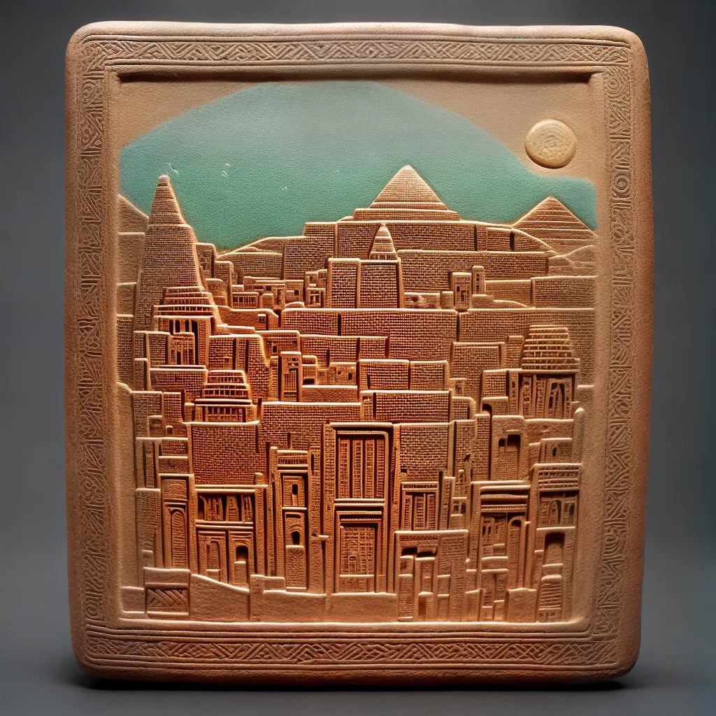 tabuleta sumeria cidade ziggurats mercados
