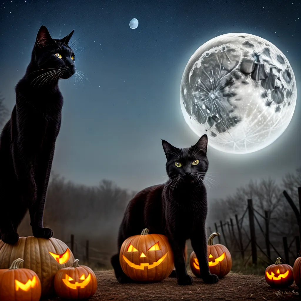 gato preto lua abobora halloween gato preto lua abobora halloween