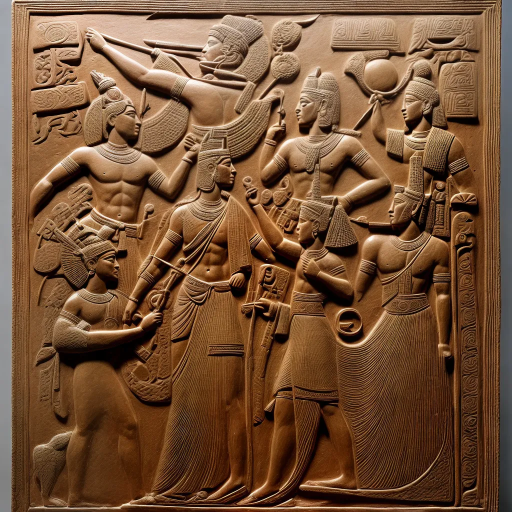 escultura relevo mesopotamia batalha mitologica