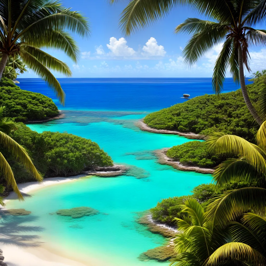 paraiso tropical palmeiras areia branca