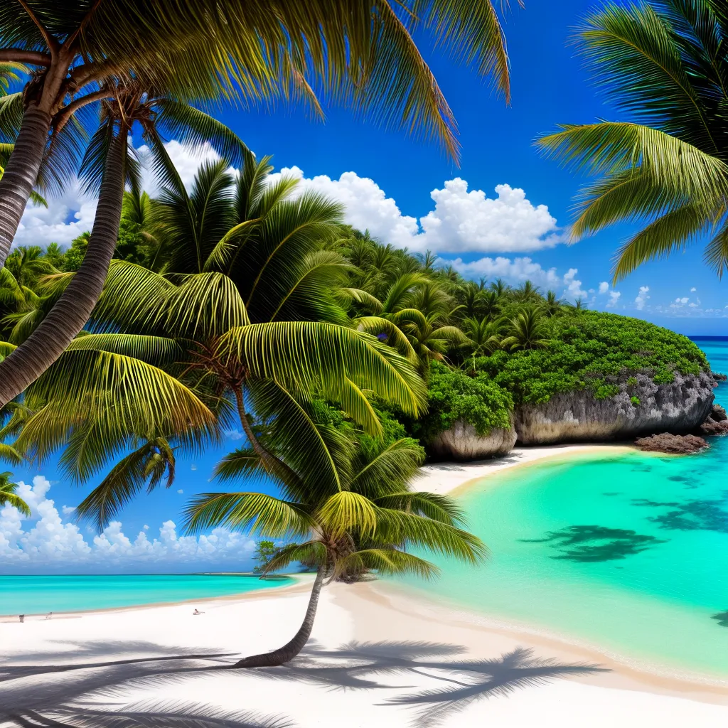 paisagem tropical palmeiras azul praia 2