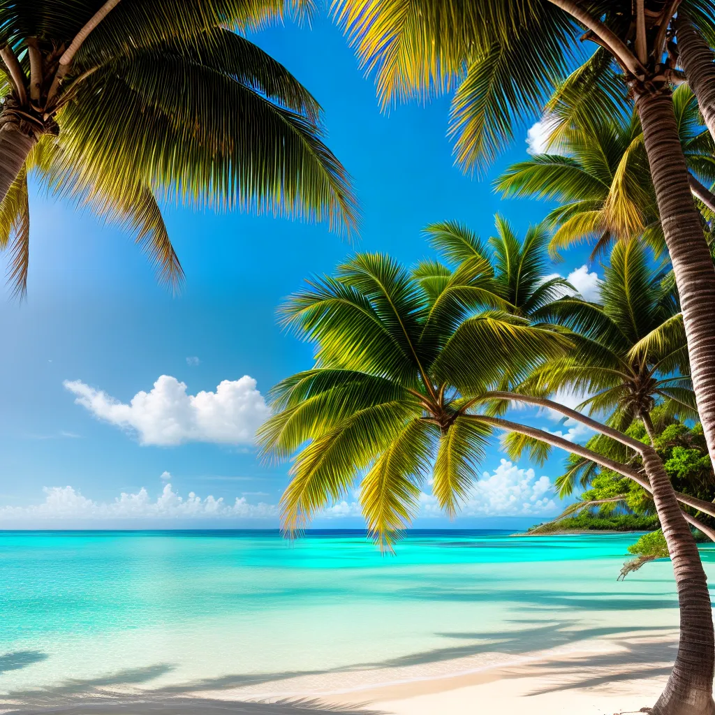 paisagem tropical palmeiras aguas turquesa 1