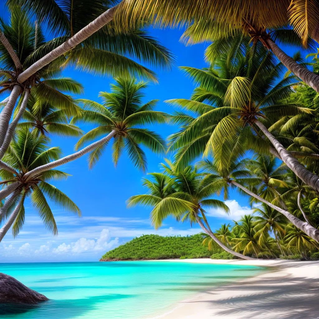 paisagem tropical palmeiras aguas turquesa 2