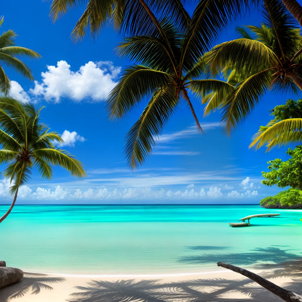 paisagem tropical palmeiras azul turquesa 1