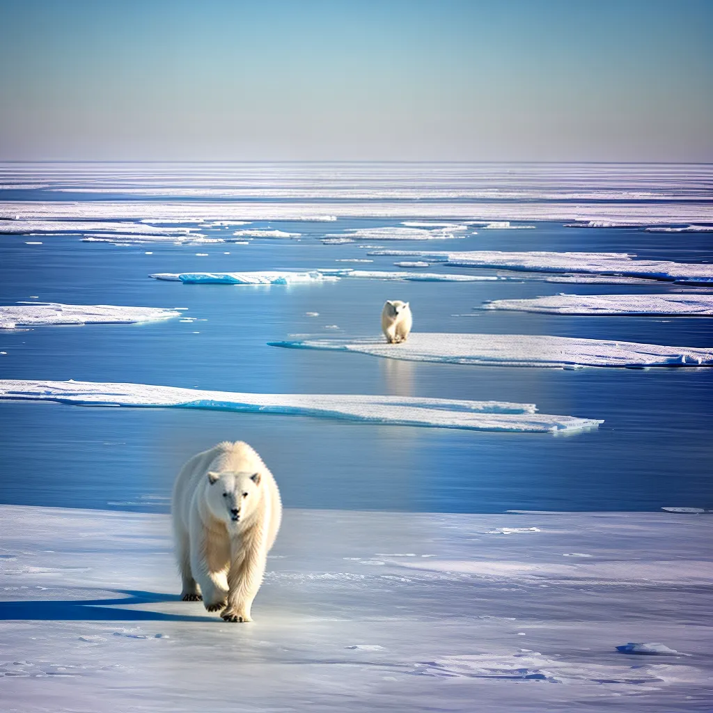 urso polar andar gelo oceano artico urso polar andar gelo oceano artico