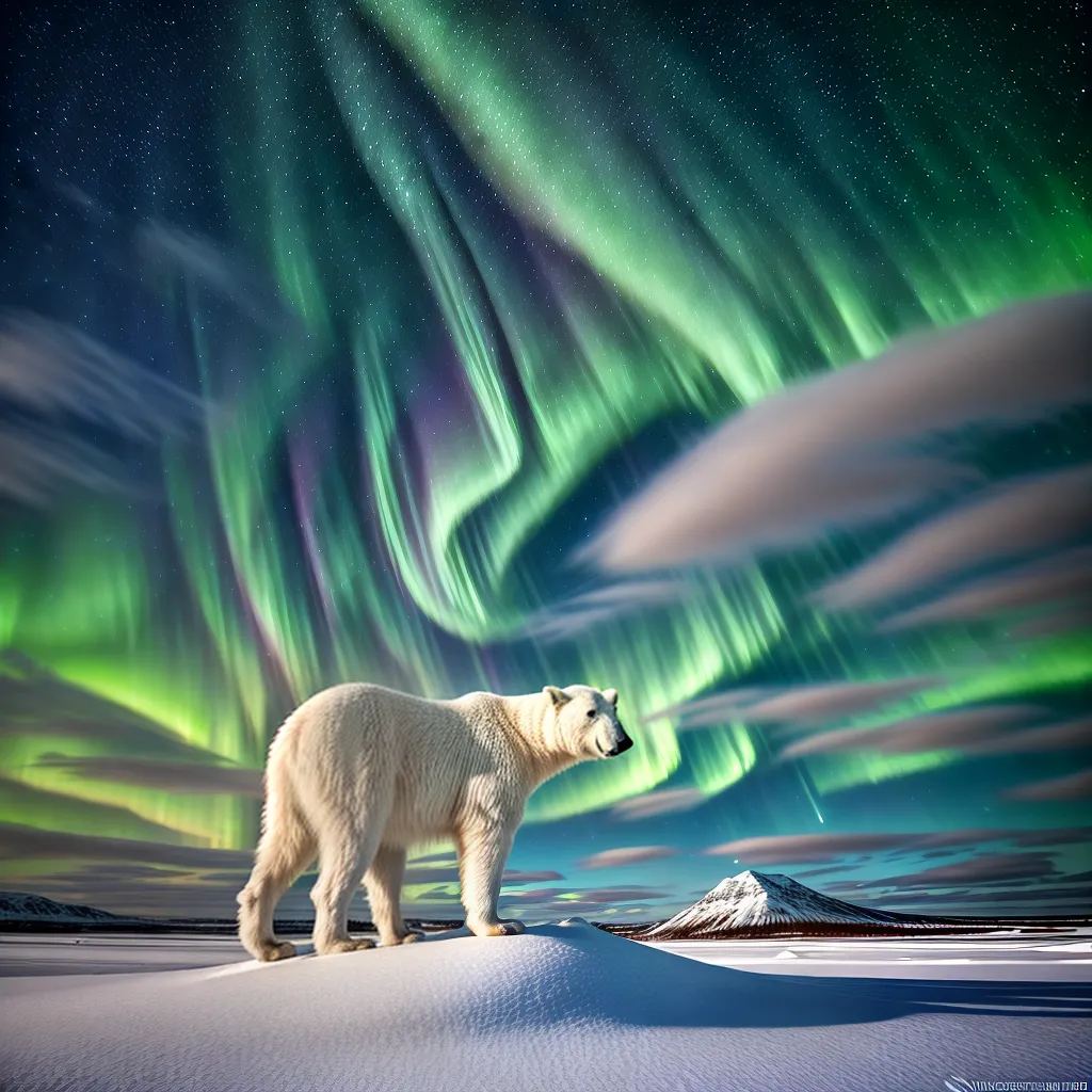 urso polar norte aurora boreal urso polar norte aurora boreal