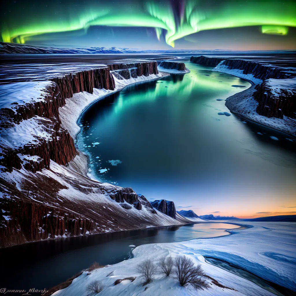 paisagem artica montanhas neve aurora paisagem artica montanhas neve aurora