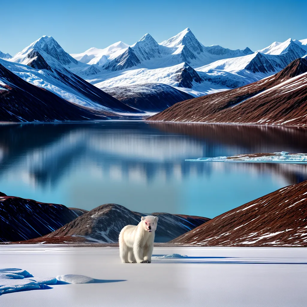 paisagem artica glaciares montanhas urso paisagem artica glaciares montanhas urso