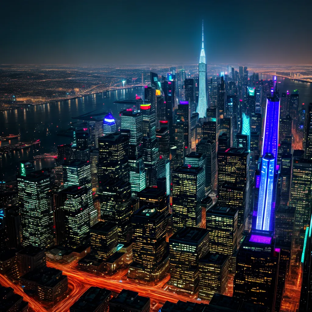cidade futurista arranha ceus hover veiculos