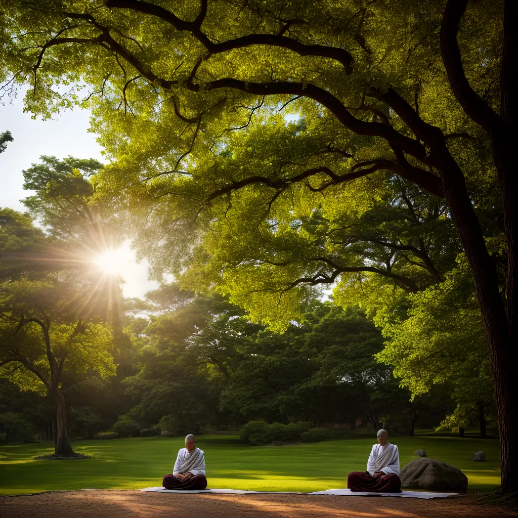 monge meditacao arvore bodhi serenidade monge meditacao arvore bodhi serenidade
