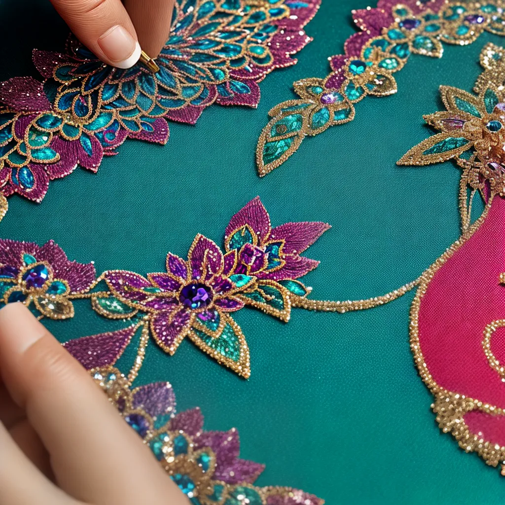bordado sequins maos artesanal