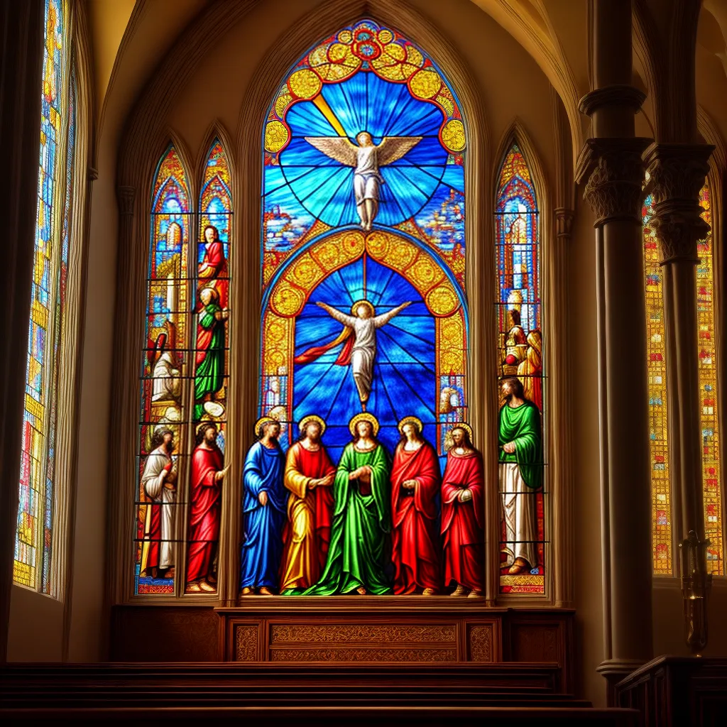 vitral detalhado cenas biblia cores vibrantes vitral detalhado cenas biblia cores vibrantes