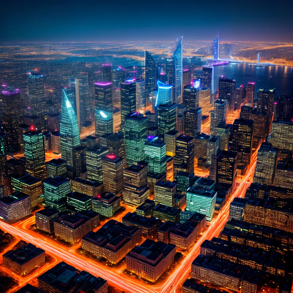 cidade futurista neon noite cidade futurista neon noite