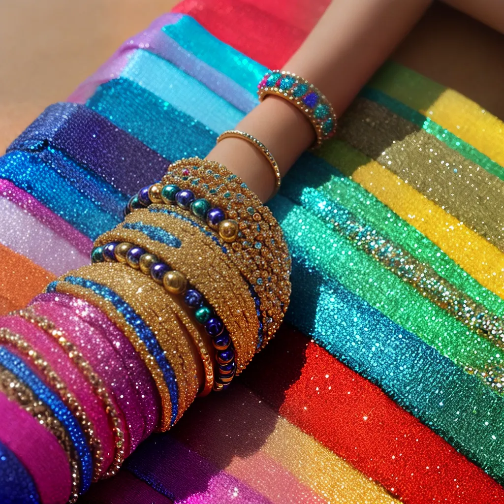 pulseira artesanal colorida brilho