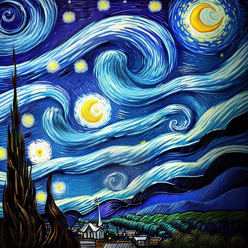 papel de parede van gogh noite estrelada 1 papel de parede van gogh noite estrelada 1