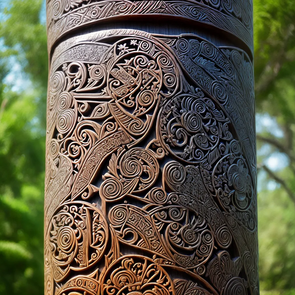 escultura maori totem cores simbolos escultura maori totem cores simbolos