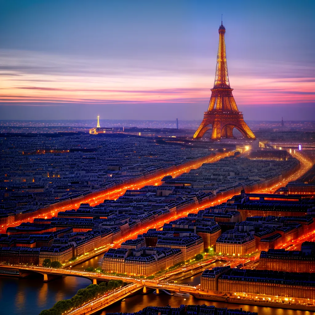 torre eiffel crepusculo ceu paris