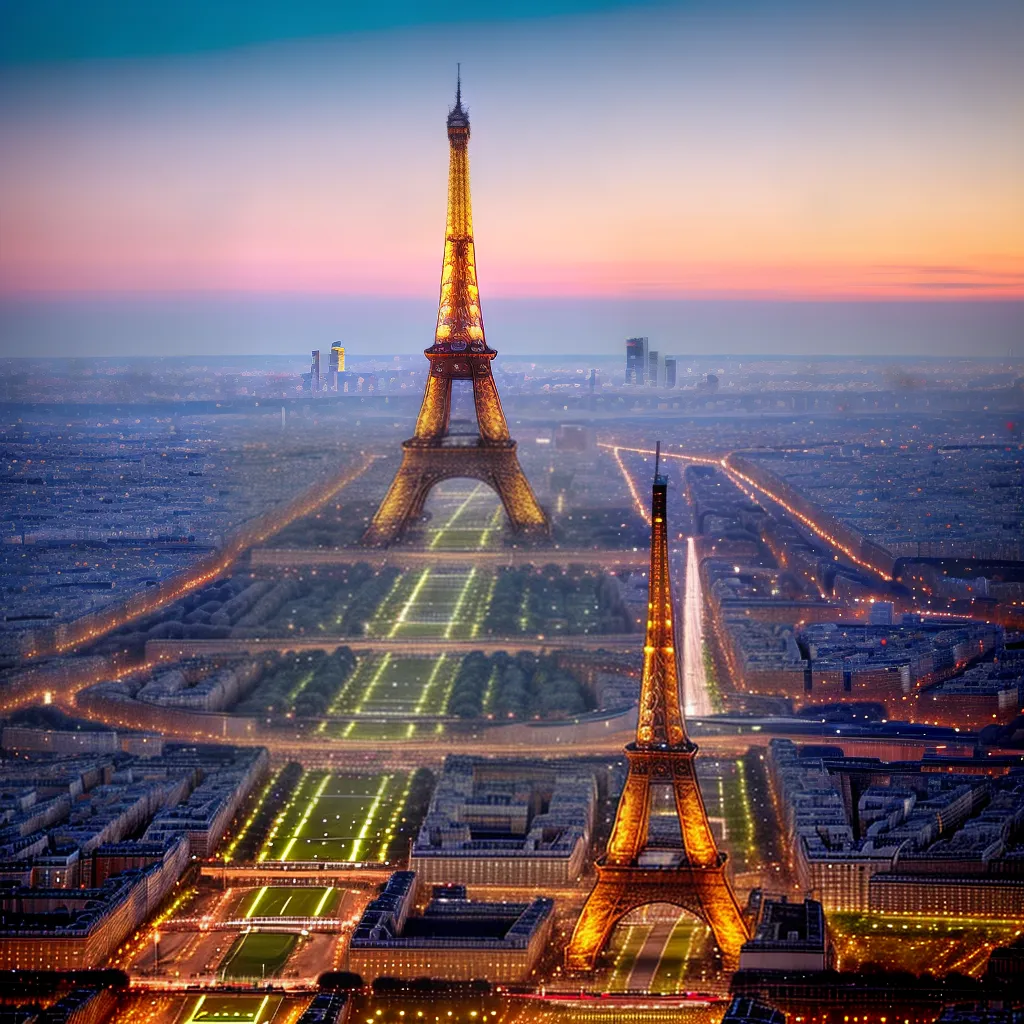 torre eiffel por do sol paris 10