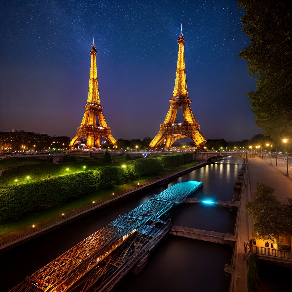 torre eiffel noite iluminada europa