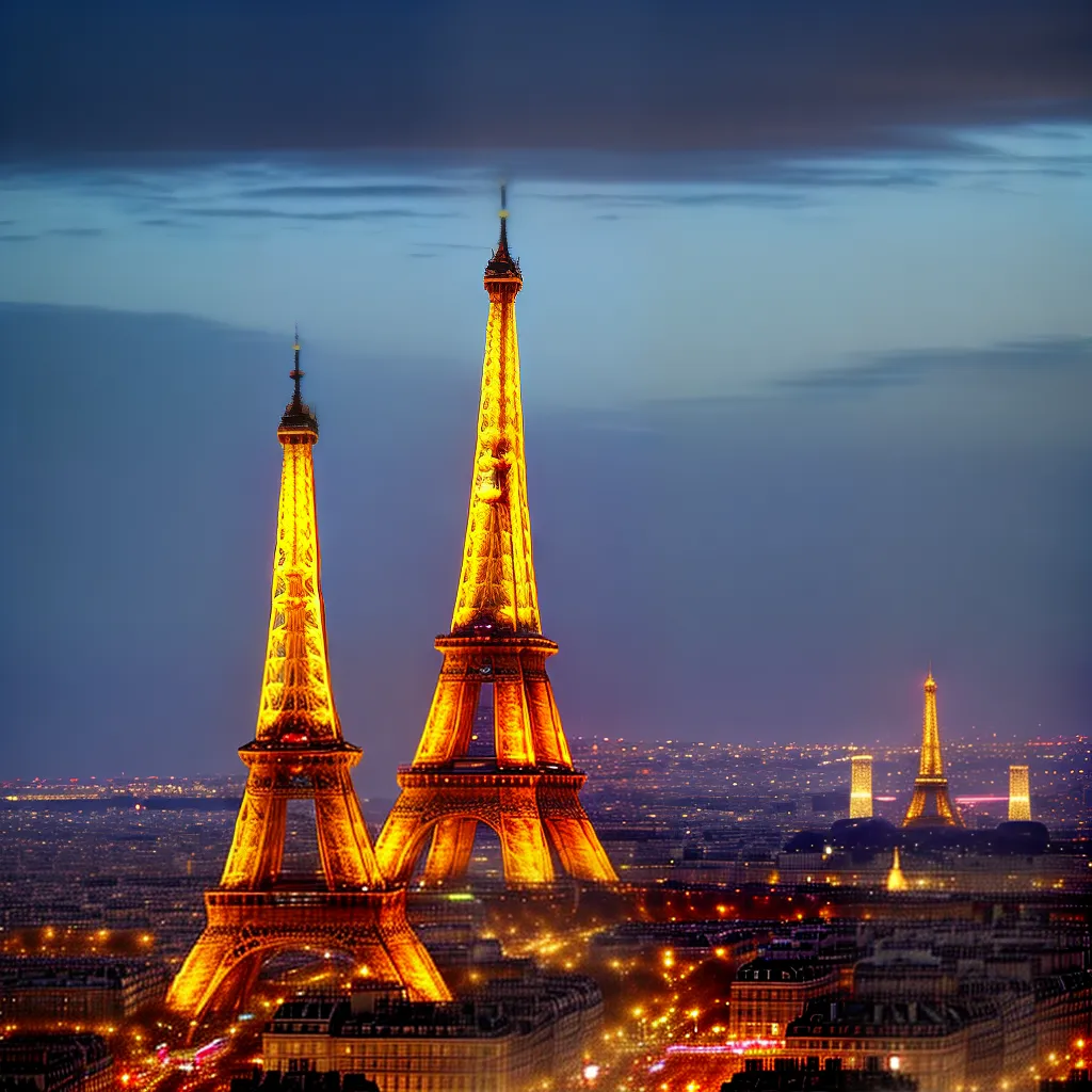 torre eiffel paris anoitecer