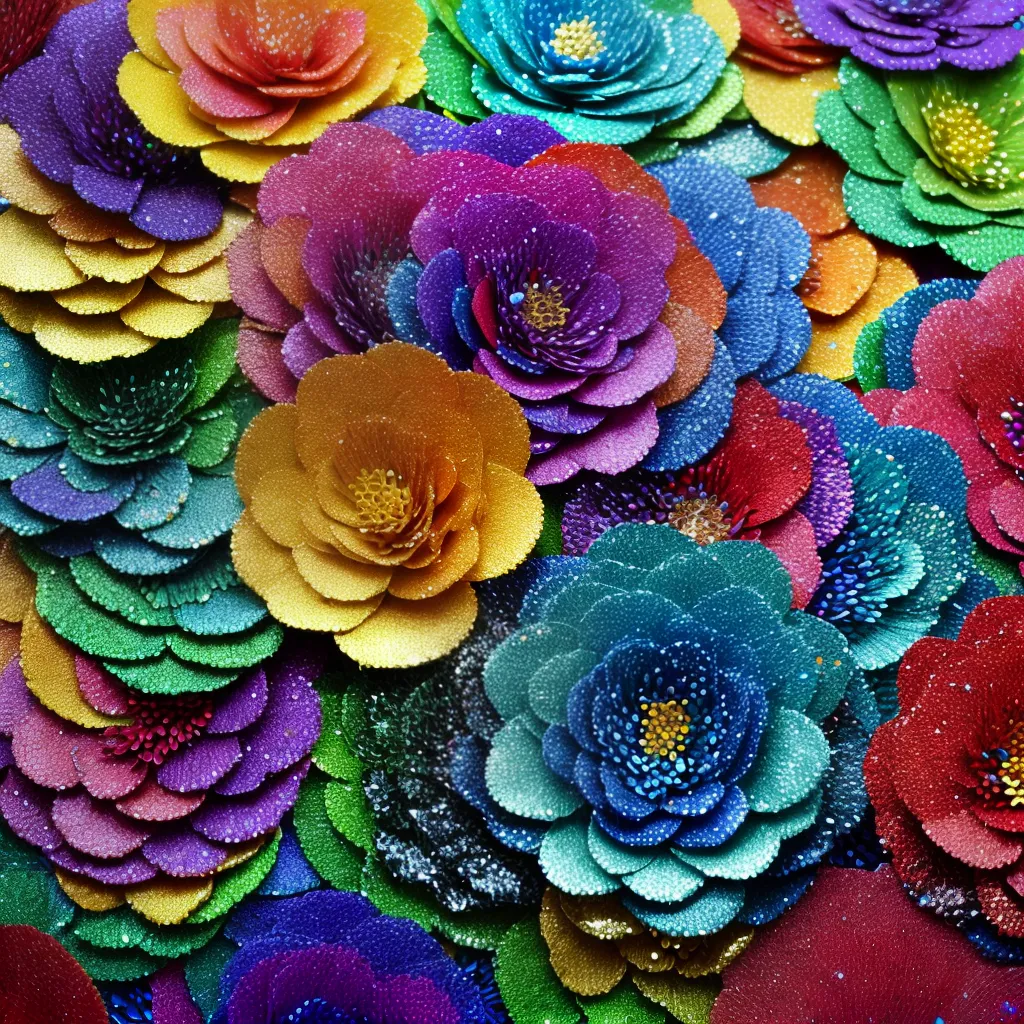 flor sequins colorida detalhe flor sequins colorida detalhe