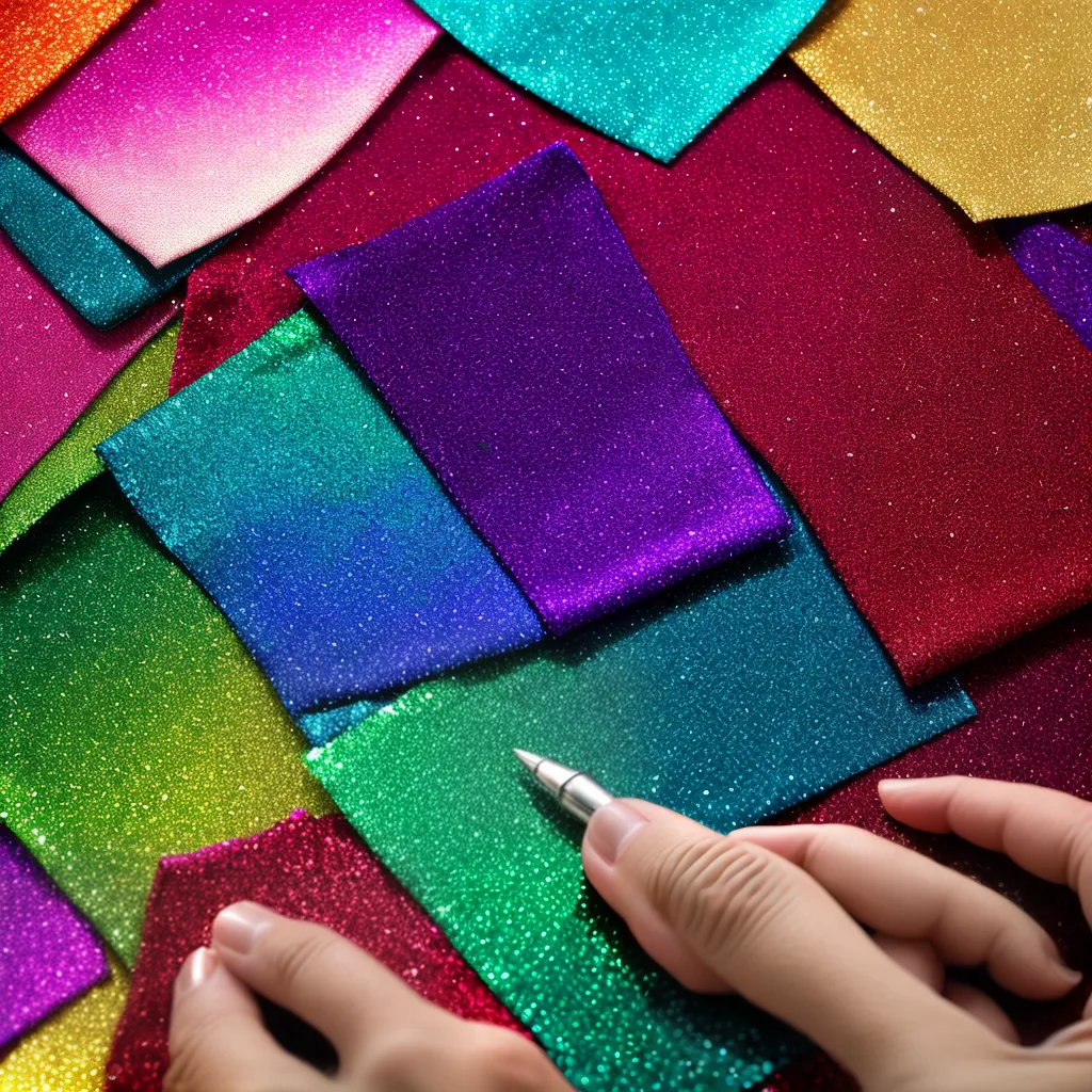 maos sequin colorido artesanato