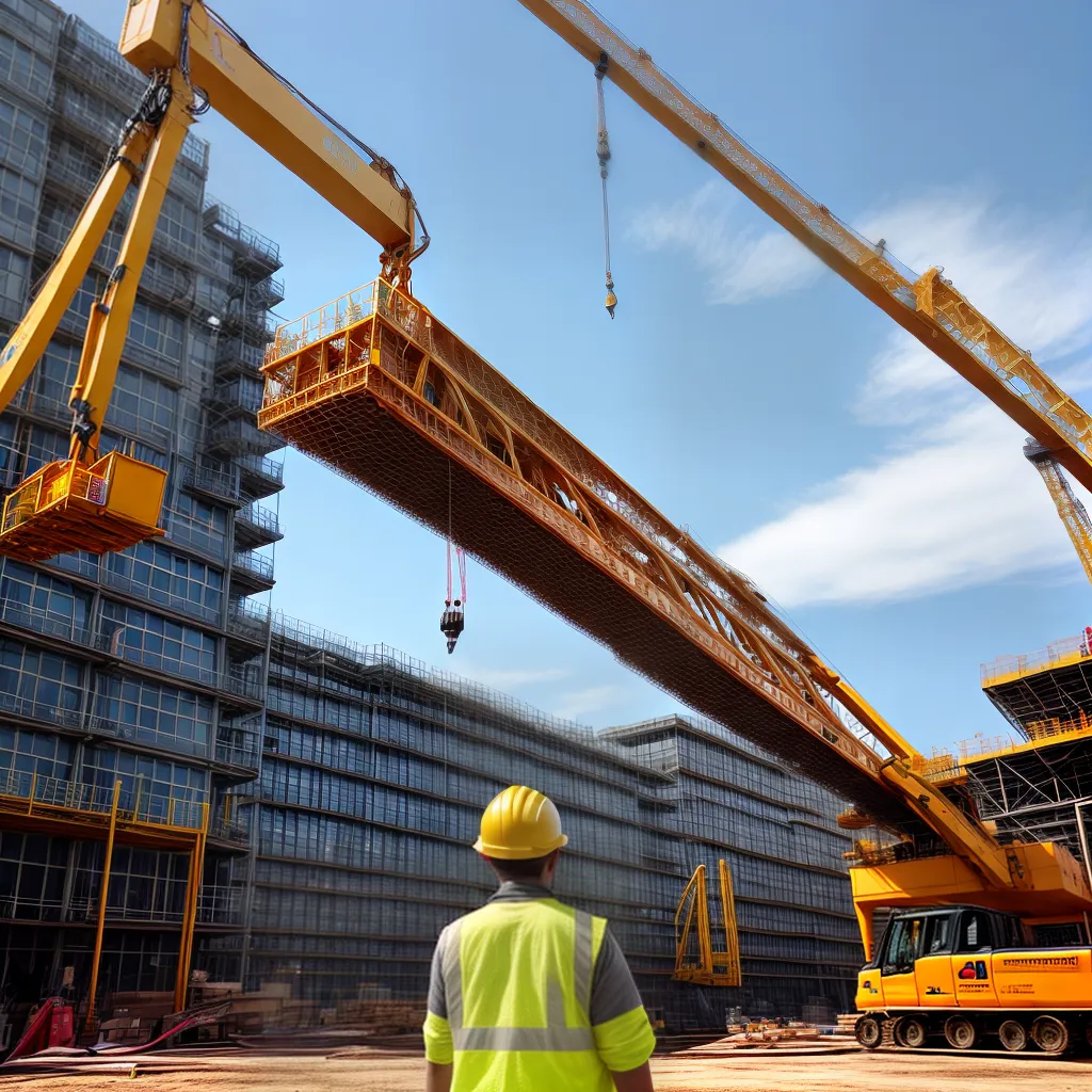 trabalhador construcao guindaste icamento trabalhador construcao guindaste icamento