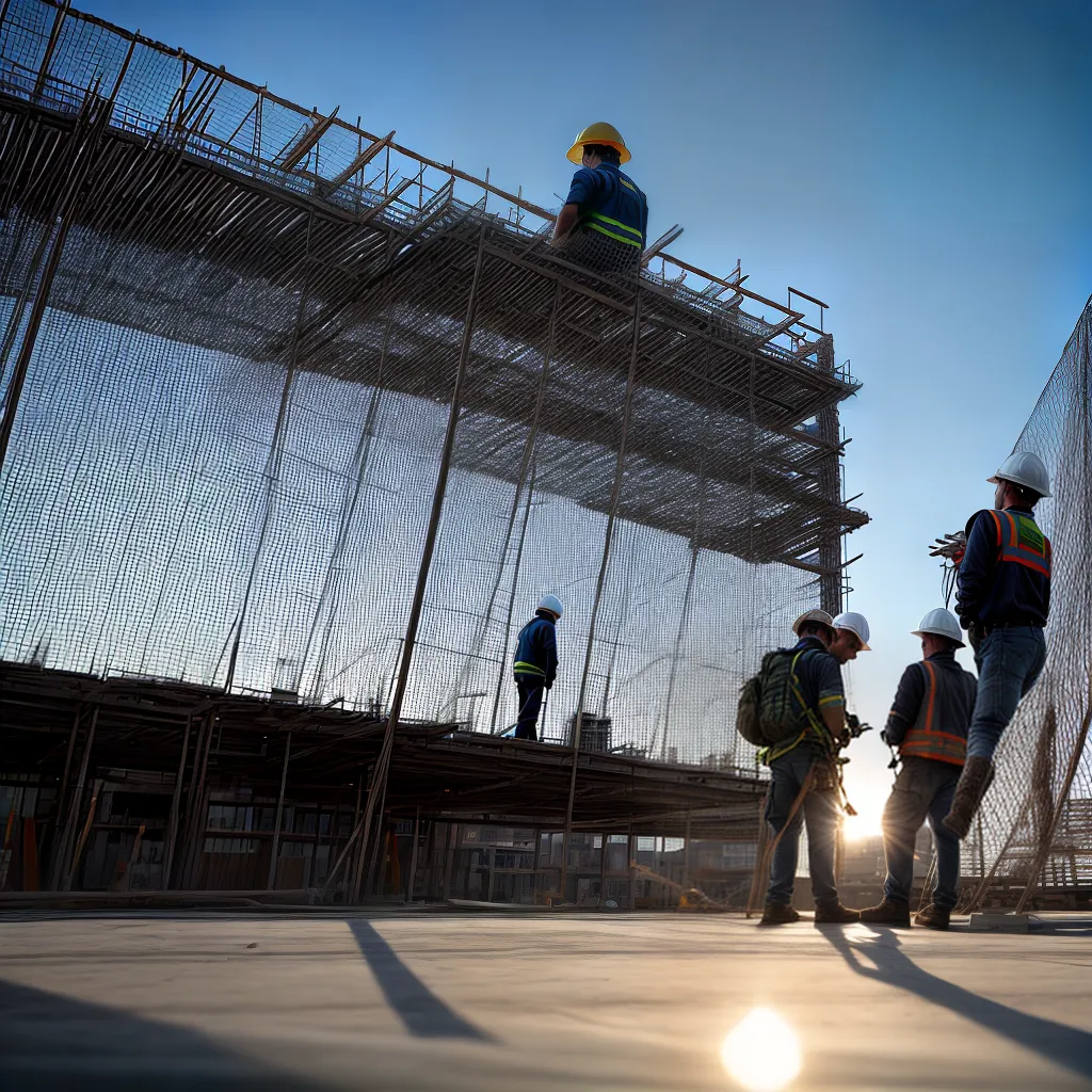 construcao por do sol trabalhadores misterio