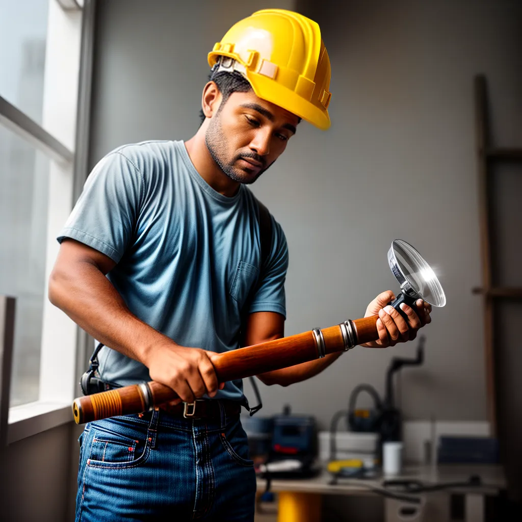 trabalhador construcao lupa plano