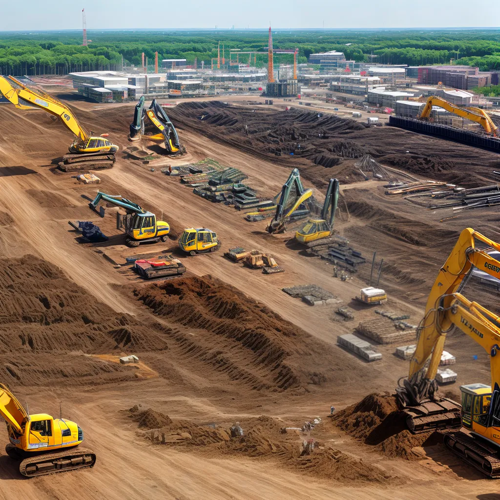canteiro obras trabalhadores cranes bulldozers 1 canteiro obras trabalhadores cranes bulldozers 1