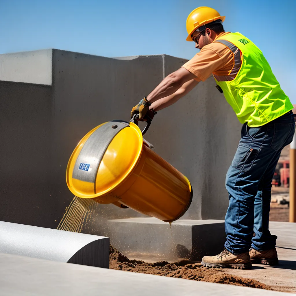construtor despejando concreto fundacao
