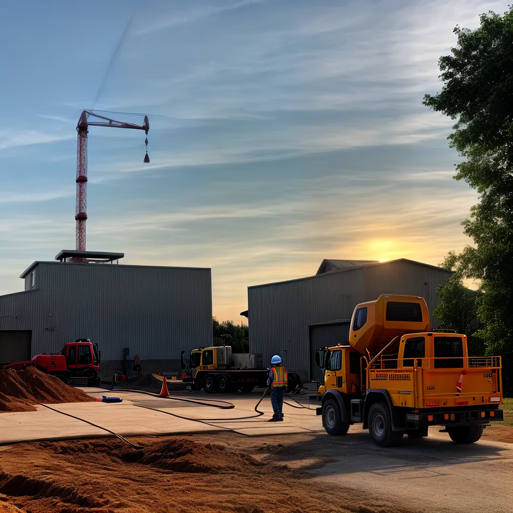 construcao trabalhador concreto por do sol